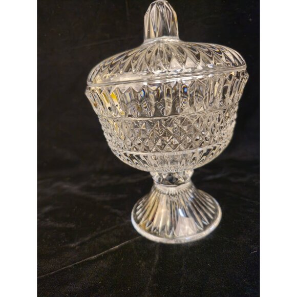 Vintage Fostoria Crystal Compote with Lid - Picture 8 of 8